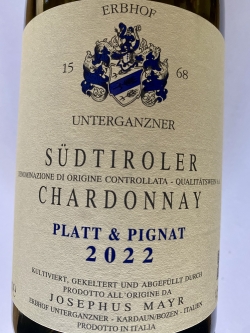 Josephus Mayr, Erbhof Unterganzner, Chardonnay Platt und Pignat 2022